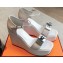 Hermes Hilda 80 sandals White in calfskin with iconic oversized Kelly buckle 2024