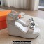 Hermes Hilda 80 sandals White in calfskin with iconic oversized Kelly buckle 2024