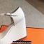 Hermes Hilda 80 sandals White in calfskin with iconic oversized Kelly buckle 2024