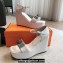 Hermes Hilda 80 sandals White in calfskin with iconic oversized Kelly buckle 2024
