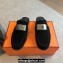 Hermes Iota mules Black in suede goatskin with iconic oversized Kelly buckle 2024