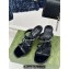 Gucci Heel 9.5cm slim Horsebit slide sandals 776643 Leather Black 2024