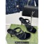 Gucci Heel 9.5cm slim Horsebit slide sandals 776643 Leather Black 2024