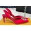 Louis Vuitton Heel 7cm/9cm LV Night Met Slingback Pumps in Satin Red 2024