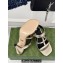 Gucci Heel 9.5cm slim Horsebit slide sandals 776643 Leather Gold 2024