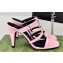 Gucci Heel 9.5cm slim Horsebit slide sandals 776643 Leather Pink 2024