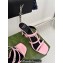 Gucci Heel 9.5cm slim Horsebit slide sandals 776643 Leather Pink 2024