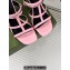 Gucci Heel 9.5cm slim Horsebit slide sandals 776643 Leather Pink 2024