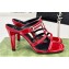 Gucci Heel 9.5cm slim Horsebit slide sandals 776643 Leather Red 2024