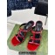 Gucci Heel 9.5cm slim Horsebit slide sandals 776643 Leather Red 2024