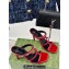 Gucci Heel 9.5cm slim Horsebit slide sandals 776643 Leather Red 2024