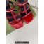 Gucci Heel 9.5cm slim Horsebit slide sandals 776643 Leather Red 2024