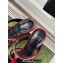 Gucci Heel 9.5cm slim Horsebit slide sandals 776643 Leather Red 2024