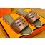 Hermes Gaelle sandals Brown in Calfskin with with signature "Chaine d'Ancre" embroidery Top Quality 2024