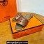 Hermes Gaelle sandals Brown in Calfskin with with signature "Chaine d'Ancre" embroidery Top Quality 2024