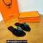 Hermes Oran sandals Green in velvet with iconic "H" cut-out details Top Quality 2024