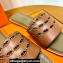 Hermes Gaelle sandals Brown in Calfskin with with signature "Chaine d'Ancre" embroidery Top Quality 2024