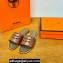 Hermes Gaelle sandals Brown in Calfskin with with signature "Chaine d'Ancre" embroidery Top Quality 2024