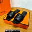 Hermes Gaelle sandals Black in Calfskin with with signature "Chaine d'Ancre" embroidery Top Quality 2024