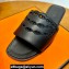 Hermes Gaelle sandals Black in Calfskin with with signature "Chaine d'Ancre" embroidery Top Quality 2024