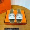Hermes Gaelle sandals White in Calfskin with with signature "Chaine d'Ancre" embroidery Top Quality 2024