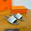 Hermes Gaelle sandals White in Calfskin with with signature "Chaine d'Ancre" embroidery Top Quality 2024