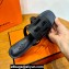 Hermes Izzy 60 sandals Black in Calfskin with "H" cut-out Top Quality 2024