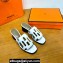 Hermes Izzy 60 sandals White in Calfskin with "H" cut-out Top Quality 2024