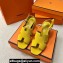 Hermes Elbe 60 sandals Yellow in suede goatskin with "H" cut-out details Top Quality 2024