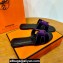 Hermes Oran sandals Purple in velvet with iconic "H" cut-out details Top Quality 2024