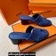 Hermes Helia 60 sandals Blue in suede goatskin with "H" cut-out details Top Quality 2024