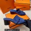 Hermes Helia 60 sandals Blue in suede goatskin with "H" cut-out details Top Quality 2024