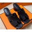 Hermes Helia 60 sandals Black in suede goatskin with "H" cut-out details Top Quality 2024