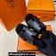 Hermes Helia 60 sandals Black in suede goatskin with "H" cut-out details Top Quality 2024