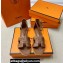 Hermes Santorini sandals Brown in Calfskin with "H" cut-out and Stitches details Top Quality 2024