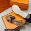 Hermes Santorini sandals Brown in Calfskin with "H" cut-out and Stitches details Top Quality 2024