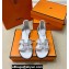 Hermes Santorini sandals White in Calfskin with "H" cut-out and Stitches details Top Quality 2024