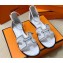 Hermes Santorini sandals White in Calfskin with "H" cut-out and Stitches details Top Quality 2024