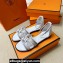 Hermes Santorini sandals White in Calfskin with "H" cut-out and Stitches details Top Quality 2024