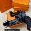 Hermes Santorini sandals in Calfskin Black with "H" cut-out and Stitches details Top Quality 2024