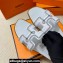 Hermes Oran sandals in Calfskin White with "H" cut-out and Stitches details Top Quality 2024
