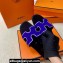 Hermes Oran sandals Blue in suede goatskin with iconic "H" cut-out and rhinestone details Top Quality 2024