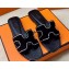 Hermes Oran sandals Black in suede goatskin with iconic "H" cut-out and rhinestone details Top Quality 2024