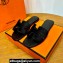 Hermes Oran sandals Black in velvet with iconic "H" cut-out details Top Quality 2024