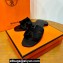 Hermes Oran sandals Black in velvet with iconic "H" cut-out details Top Quality 2024