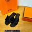 Hermes Oran sandals Black in velvet with iconic "H" cut-out details Top Quality 2024