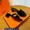 Hermes High heel Oasis sandals Black in velvet with iconic "H" cut-out details Top Quality 2024