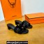 Hermes High heel Oasis sandals Black in velvet with iconic "H" cut-out details Top Quality 2024