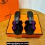 Hermes High heel Oasis sandals Purple in velvet with iconic "H" cut-out details Top Quality 2024