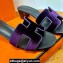 Hermes High heel Oasis sandals Purple in velvet with iconic "H" cut-out details Top Quality 2024